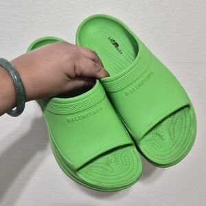 Balenciaga Croc Green Mules